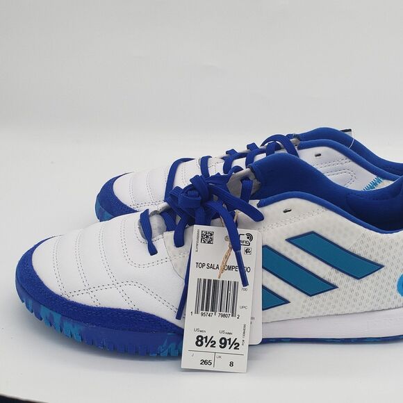Adidas Mens Sz 8.5 Top Sala Competition Indoor Shoes White Blue Turquiose FZ6124 main image 8